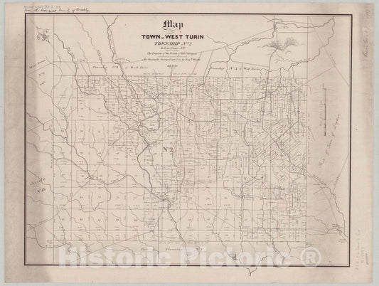 Map : West Turin, New York 1847, Antique Vintage Reproduction