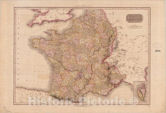 Map : France 1813, , Antique Vintage Reproduction