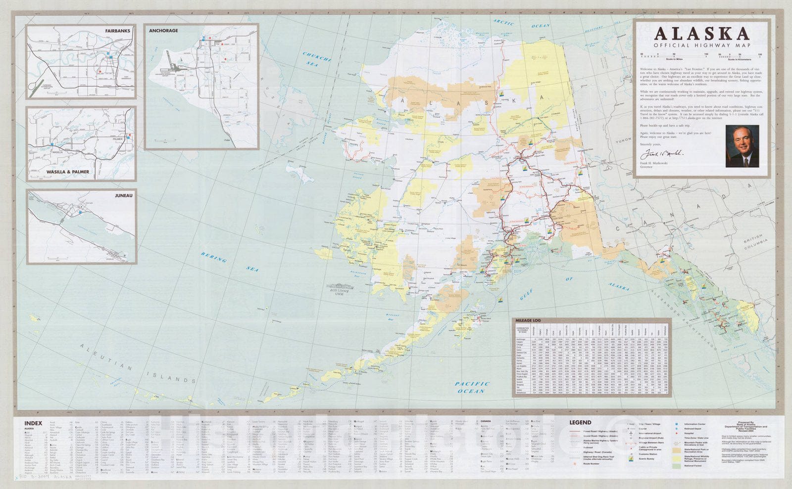 Map : Alaska 2004, Alaska official highway map , Antique Vintage Reproduction