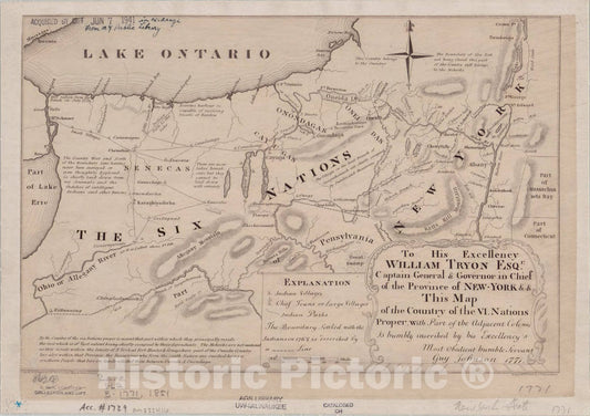 Map : New York 1771, Antique Vintage Reproduction