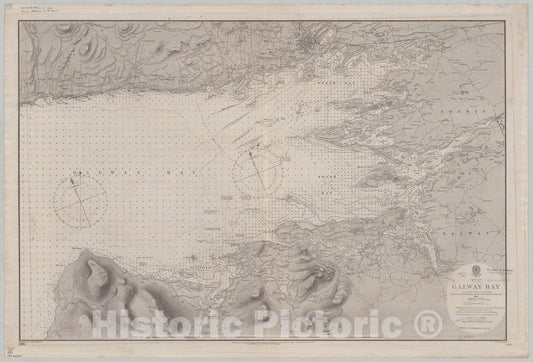 Map : Ireland, west coast 1901, Ireland, w. coast, Galway Bay , Antique Vintage Reproduction