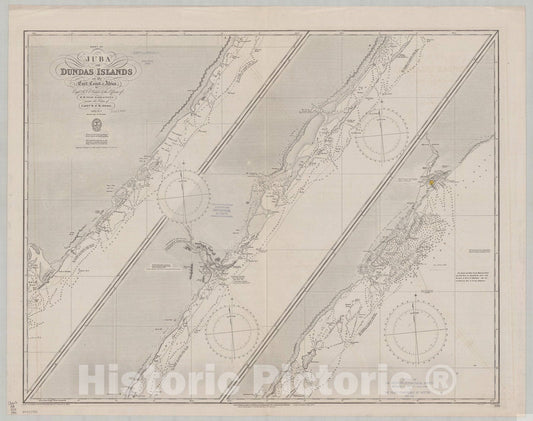 Map : Africa, east coast 1914, Sheet XII, Juba or Dundas Islands on the east coast of Africa , Antique Vintage Reproduction