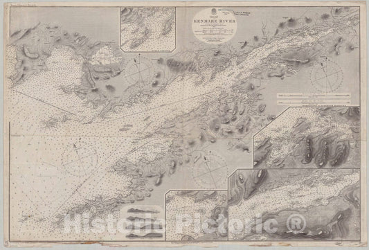 Map : Ireland, south coast 1899, Ireland, south coast, Kenmare River , Antique Vintage Reproduction