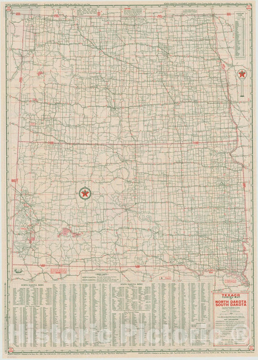 Map : United States 1950 6, Dakotas with Idaho-Montana-Wyoming, Antique Vintage Reproduction