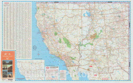 Map : United States, western 1982 2, Western states and provinces , Antique Vintage Reproduction