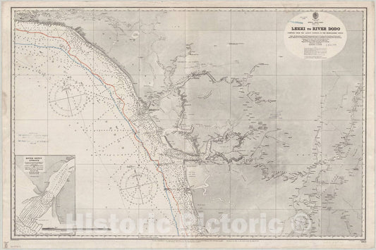 Map : Africa, west coast 1914, Africa, west coast, sheet XVII, Lekki to River Dodo , Antique Vintage Reproduction