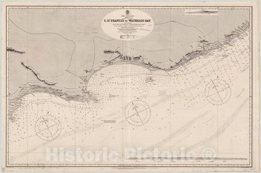 Map : Africa, south coast 1915, Africa, south coast, sheet IV, Cape Colony, C. St. Francis to Waterloo Bay, Antique Vintage Reproduction