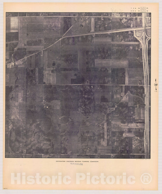 Map : Yorkville T3 N26, R21 E35 1963, [Aerial photographs of southeastern Wisconsin] , Antique Vintage Reproduction