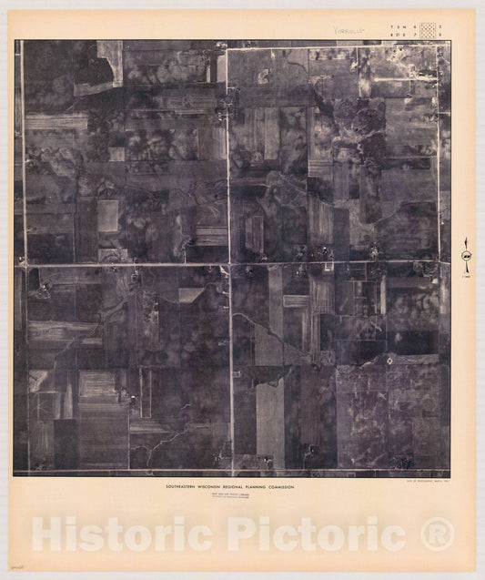 Map : Yorkville T3 N6, R21 E7 1963, [Aerial photographs of southeastern Wisconsin] , Antique Vintage Reproduction
