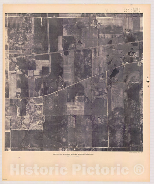 Map : Yorkville T3 N28, R21 E33 1963, [Aerial photographs of southeastern Wisconsin] , Antique Vintage Reproduction