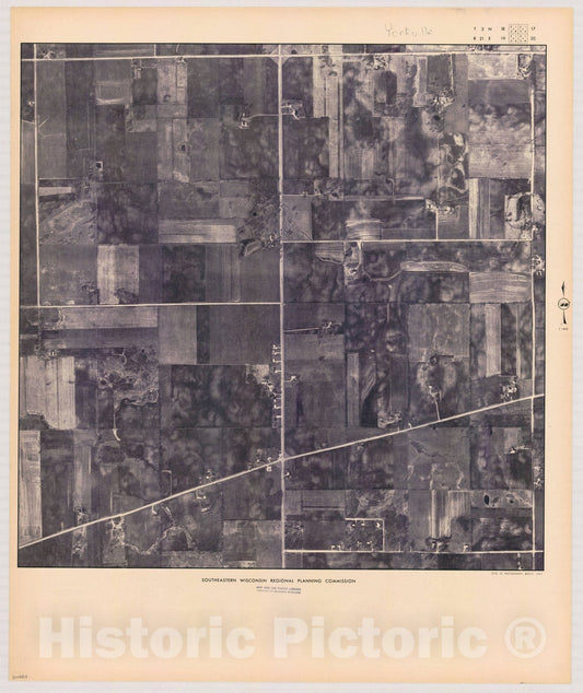 Map : Yorkville T3 N18, R21 E19 1963, [Aerial photographs of southeastern Wisconsin] , Antique Vintage Reproduction