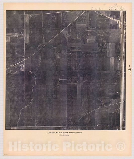 Map : Yorkville T3 N14, R21 E23 1963, [Aerial photographs of southeastern Wisconsin] , Antique Vintage Reproduction
