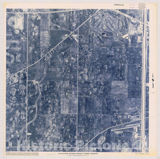 Map : Yorkville T3 N14, R21 E23 1975, [Aerial photographs of southeastern Wisconsin] , Antique Vintage Reproduction