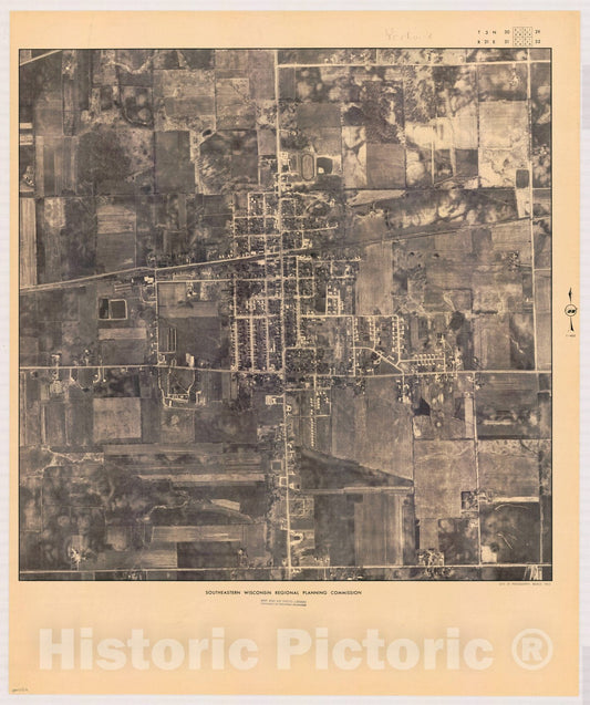 Map : Yorkville T3 N30, R21 E31 1963, [Aerial photographs of southeastern Wisconsin] , Antique Vintage Reproduction