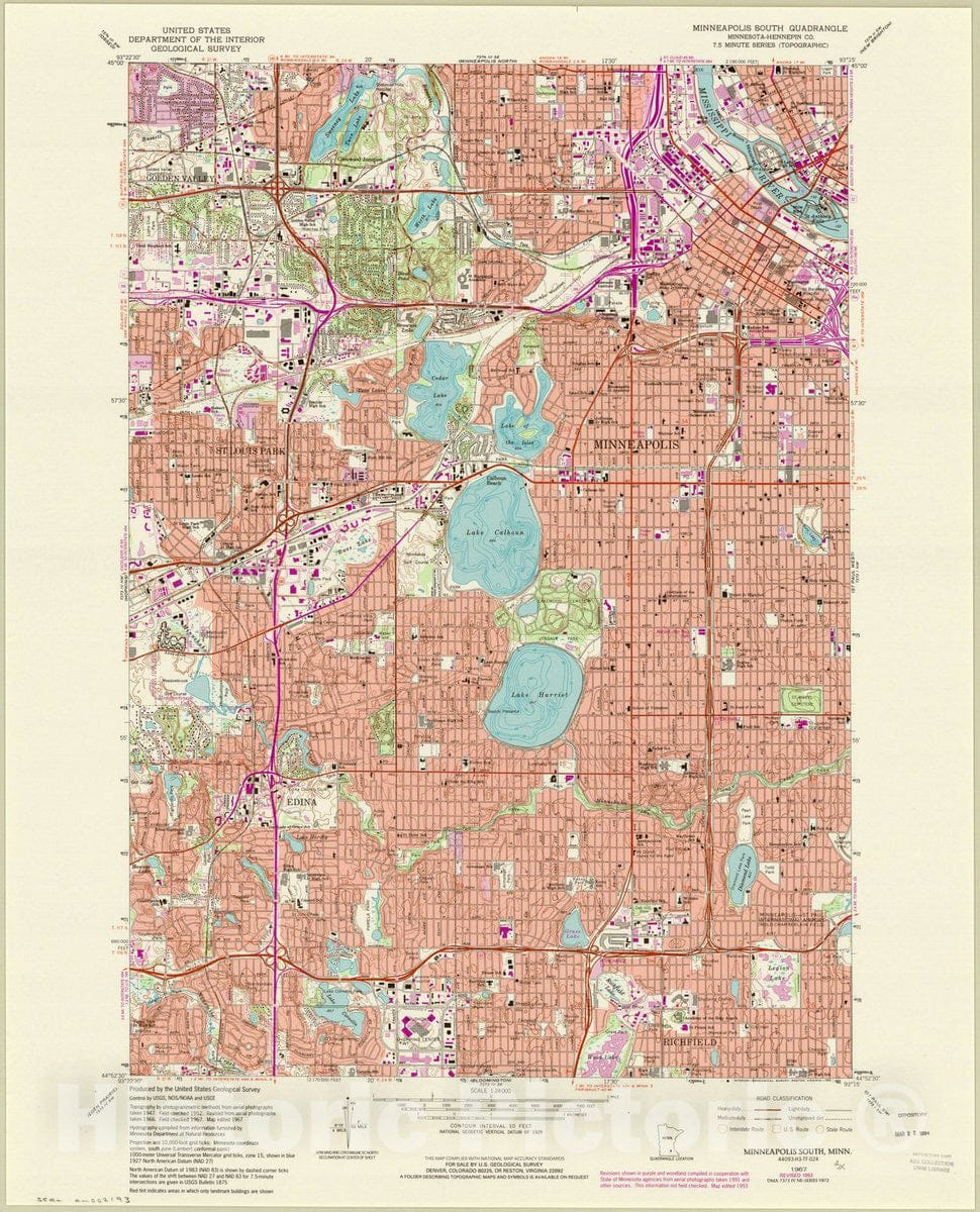 Map : Minneapolis, Minnesota 1993, Minneapolis north quadrangle, Minnesota , Antique Vintage Reproduction