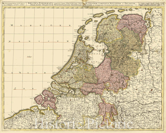 Map : Netherlands 1690, Antique Vintage Reproduction