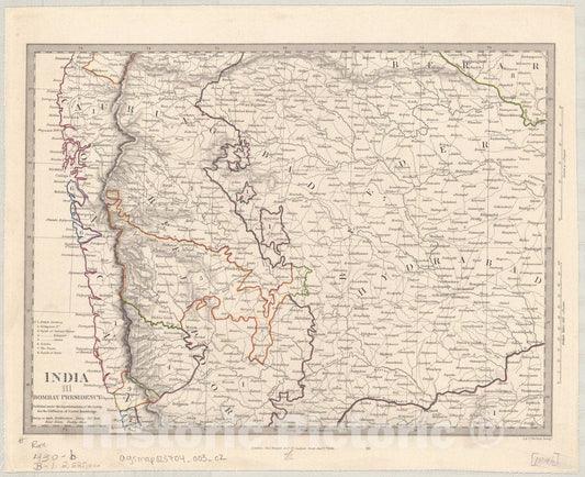 Map : India and Ceylon 1853 3, India and Ceylon , Antique Vintage Reproduction