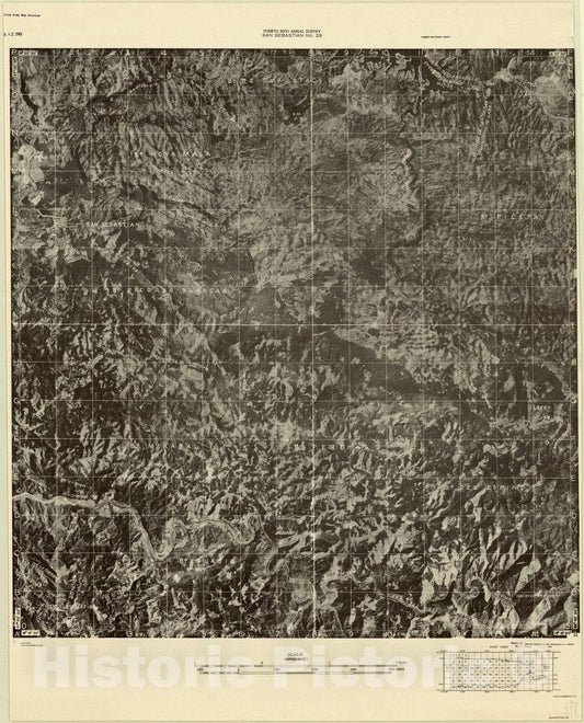 Map : Puerto Rico 1940 44, Puerto Rico aerial survey , Antique Vintage Reproduction