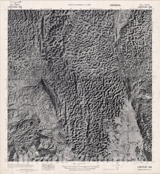 Map : Linstead NW, Jamaica 1942, Jamaica B.W.I. 1:62,500, Antique Vintage Reproduction