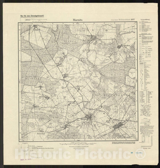 Map : Marnitz, Germany 1919, Marnitz, Antique Vintage Reproduction
