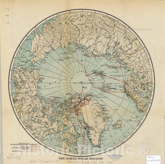 Historic Map : North Polar regions 1907, The North Polar regions. Nearest the Pole : a narrative of the Polar expedition of the Peary Arctic club in the S.S. Roosevelt, 1905-1906
