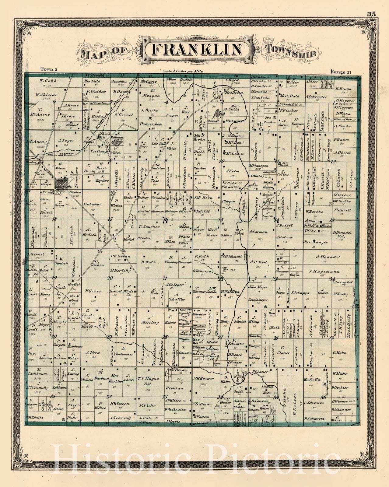 Map : Milwaukee County, Wisconsin 1876 9, Illustrated historical atlas of Milwaukee County, Wisconsin, Antique Vintage Reproduction