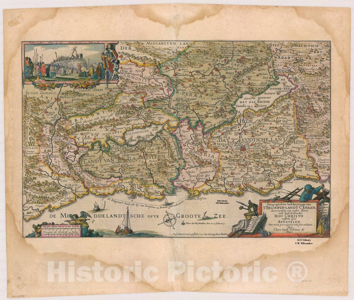 Map : Holy Land Maps #40, Geographische beschryvinge van t' Beloofde-Landt Canaan doorwandelt van onsen Heere ende Salichmaecker Iesu Christo neffens sijne Apostelen