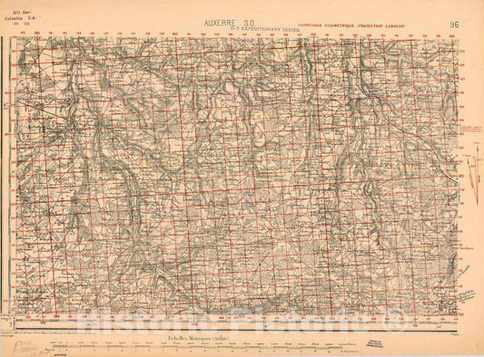 Map : France 1918- 114, [Topographic maps of France], Antique Vintage Reproduction