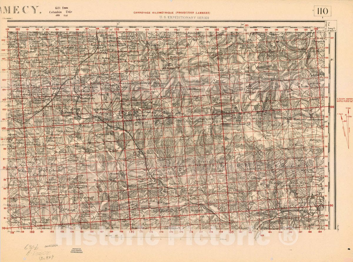 Map : France 1918- 118, [Topographic maps of France], Antique Vintage Reproduction