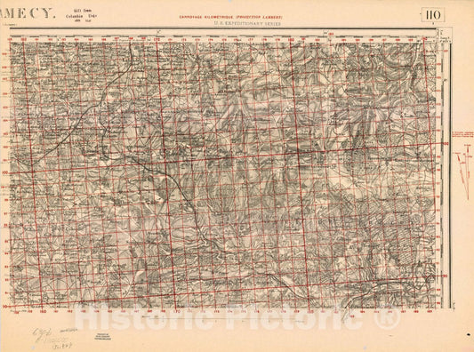 Map : France 1918- 118, [Topographic maps of France], Antique Vintage Reproduction