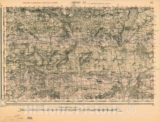 Map : France 1918- 178, [Topographic maps of France], Antique Vintage Reproduction
