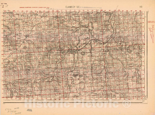 Map : France 1918- 181, [Topographic maps of France], Antique Vintage Reproduction