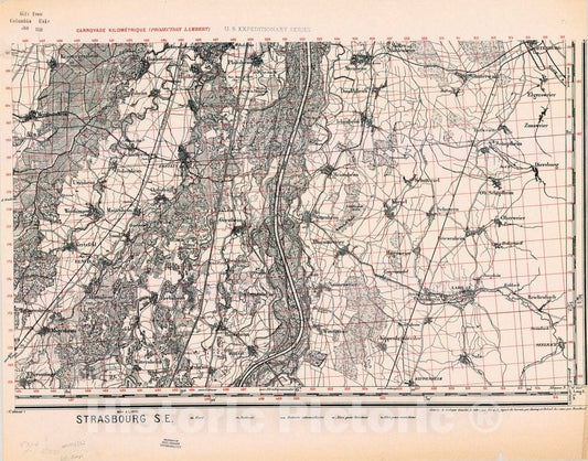 Map : France 1918- 14, [Topographic maps of France], Antique Vintage Reproduction