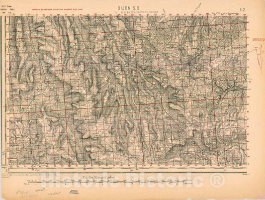 Map : France 1918- 34, [Topographic maps of France], Antique Vintage Reproduction