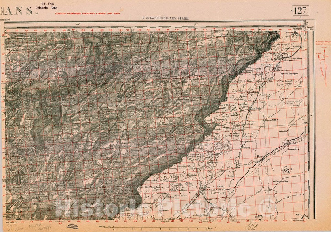 Map : France 1918- 47, [Topographic maps of France], Antique Vintage Reproduction