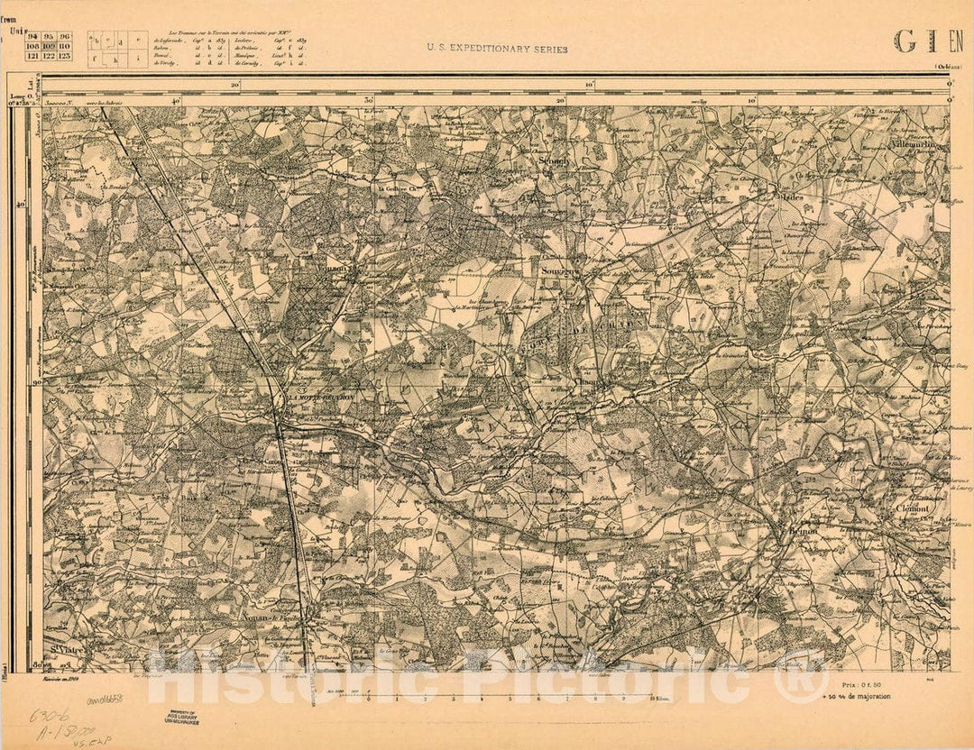 Map : France 1918- 48, [Topographic maps of France], Antique Vintage Reproduction