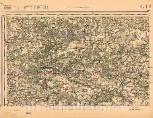 Map : France 1918- 48, [Topographic maps of France], Antique Vintage Reproduction