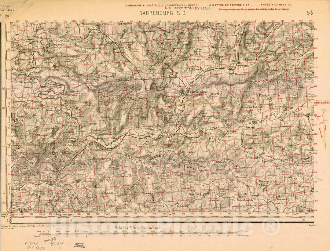 Map : France 1918- 49, [Topographic maps of France], Antique Vintage Reproduction