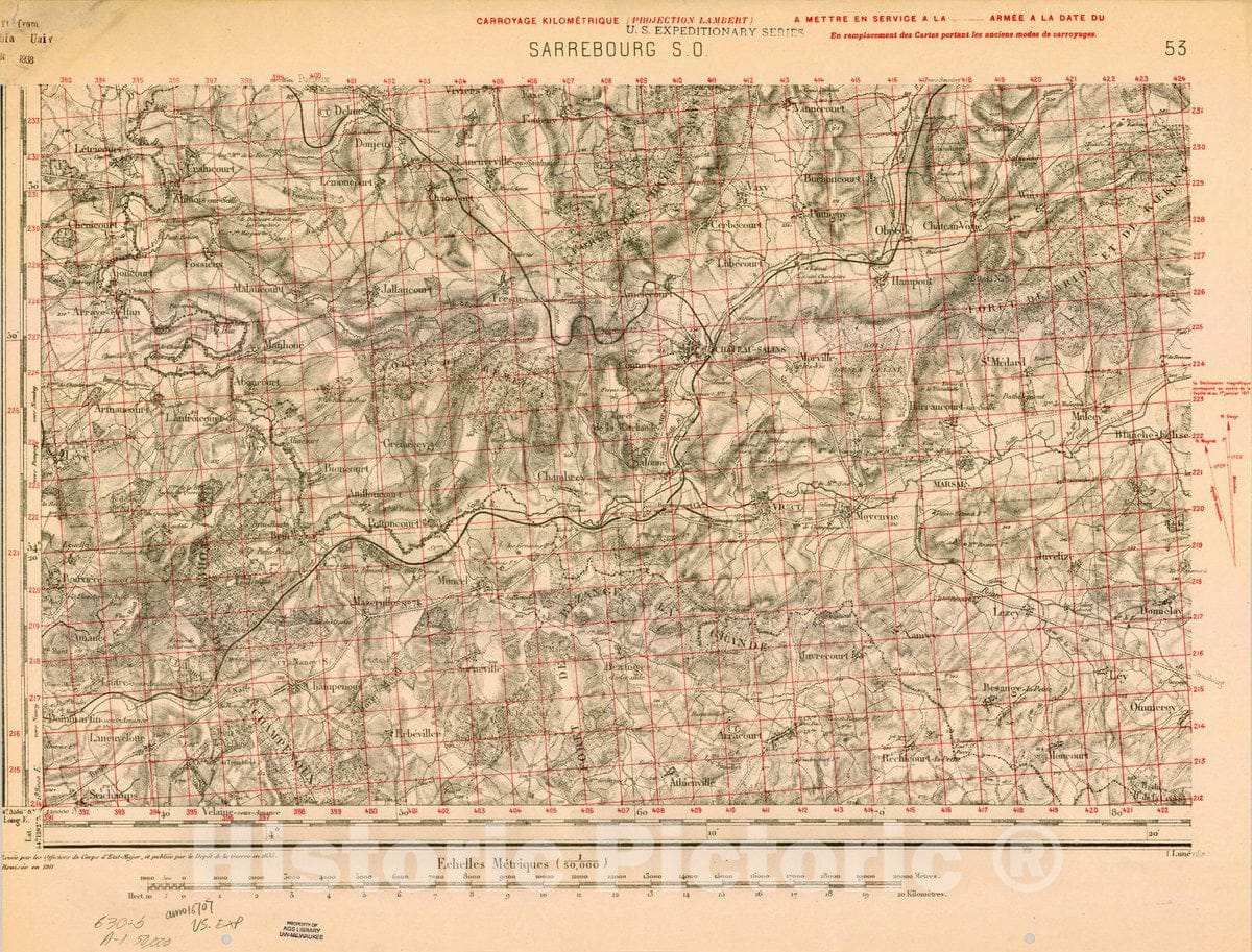 Map : France 1918- 49, [Topographic maps of France], Antique Vintage Reproduction