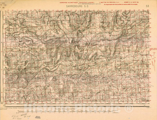 Map : France 1918- 49, [Topographic maps of France], Antique Vintage Reproduction