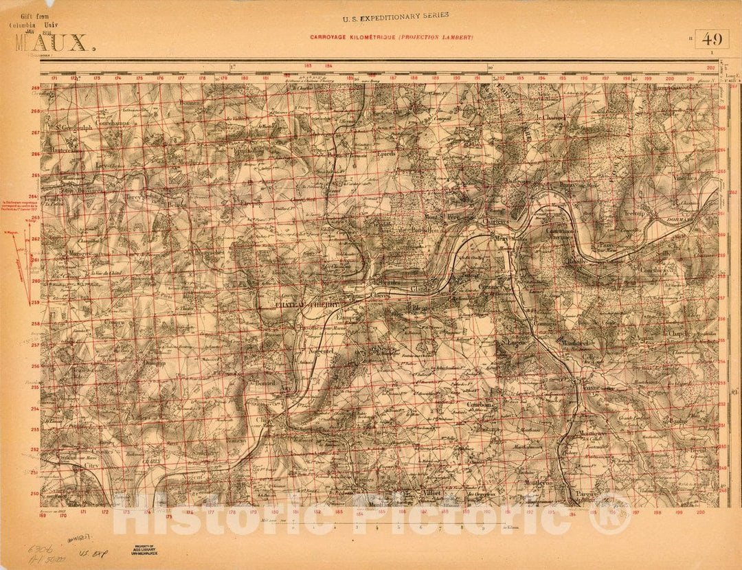Map : France 1918- 52, [Topographic maps of France], Antique Vintage Reproduction
