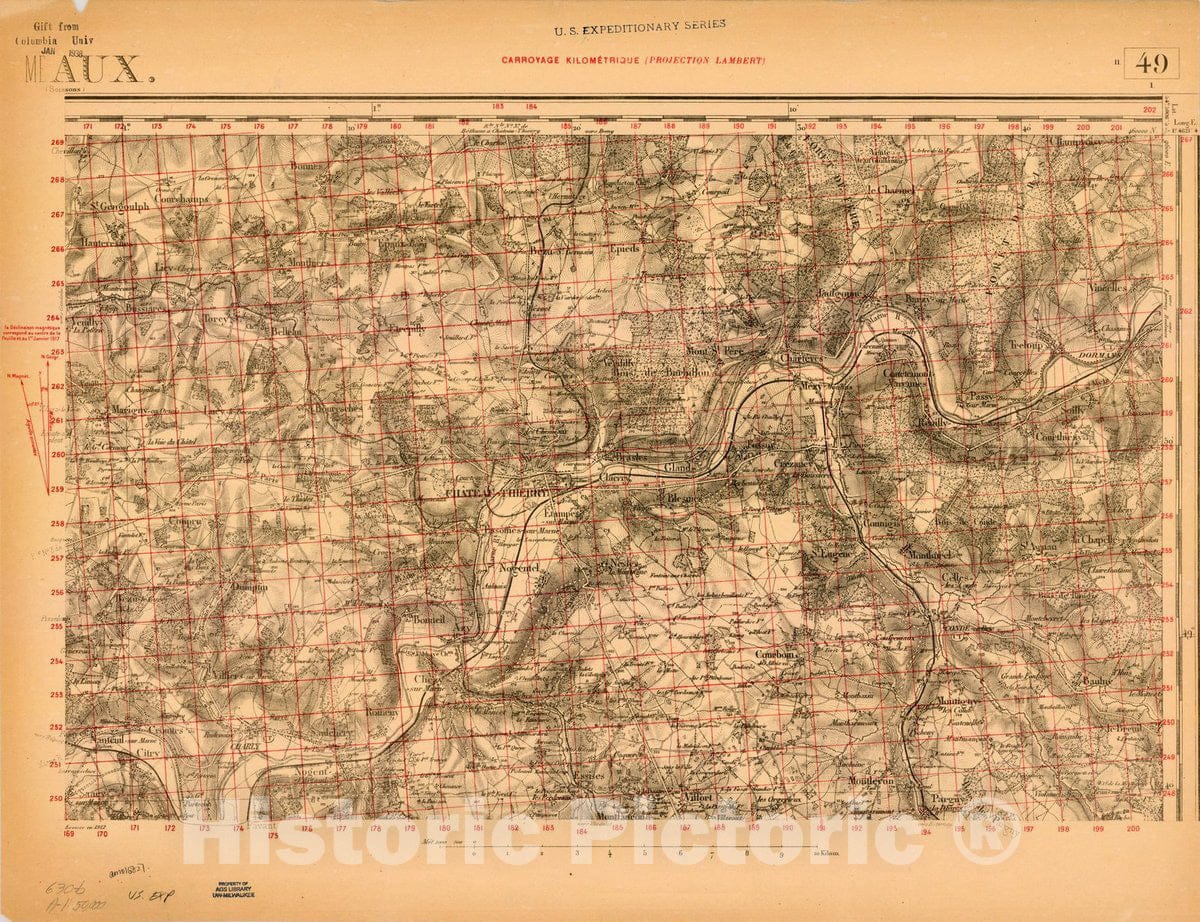 Map : France 1918- 52, [Topographic maps of France], Antique Vintage Reproduction