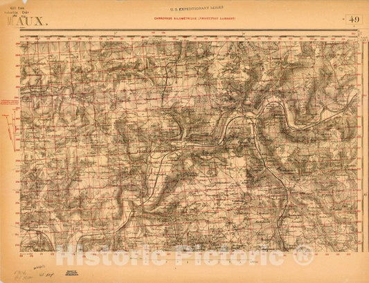 Map : France 1918- 52, [Topographic maps of France], Antique Vintage Reproduction