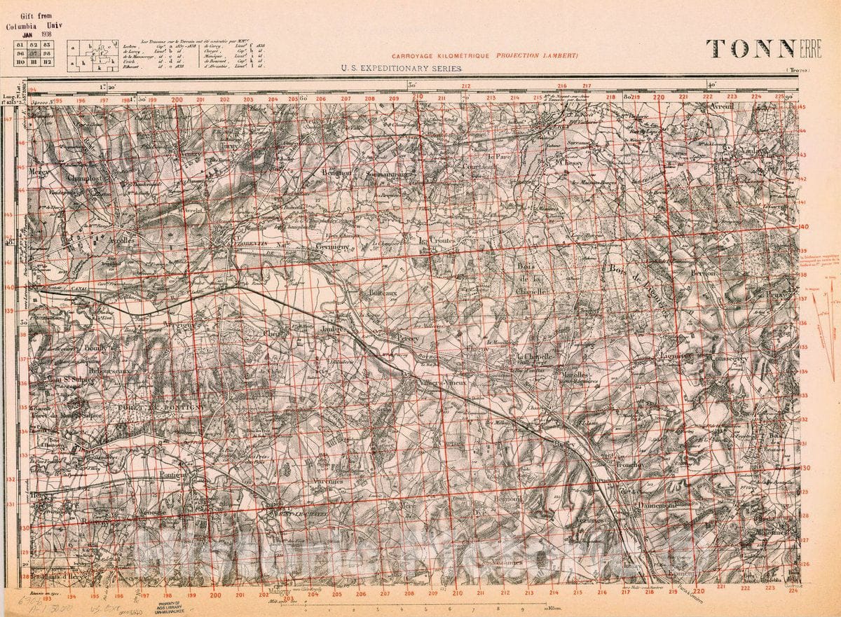 Map : France 1918- 53, [Topographic maps of France], Antique Vintage Reproduction