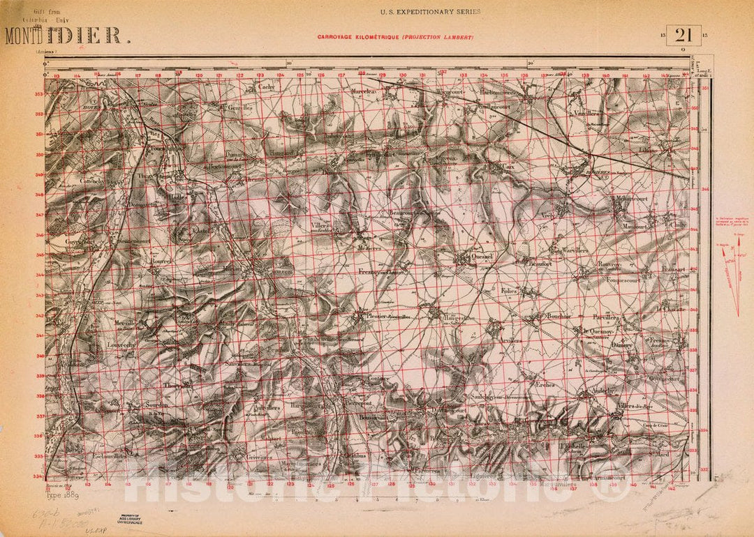 Map : France 1918- 54, [Topographic maps of France], Antique Vintage Reproduction