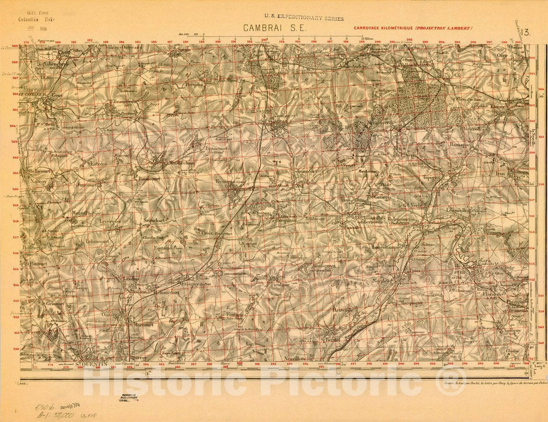 Map : France 1918- 55, [Topographic maps of France], Antique Vintage Reproduction