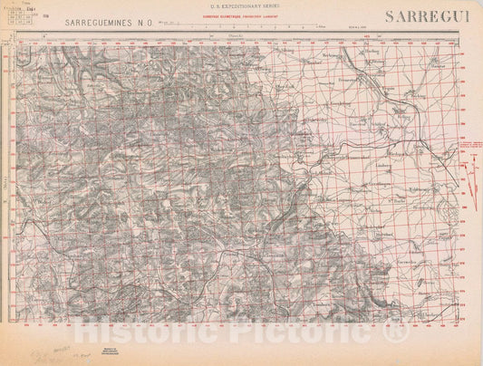 Map : France 1918- 56, [Topographic maps of France], Antique Vintage Reproduction