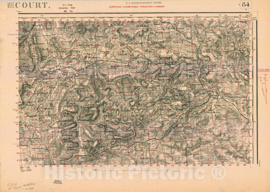Map : France 1918- 59, [Topographic maps of France], Antique Vintage Reproduction
