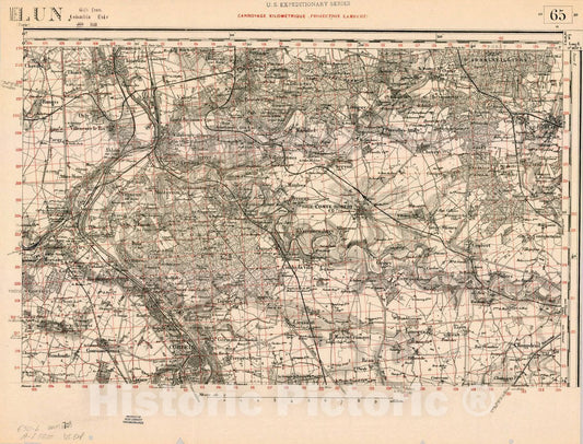 Map : France 1918- 96, [Topographic maps of France], Antique Vintage Reproduction