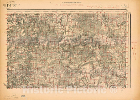 Map : France 1918- 104, [Topographic maps of France], Antique Vintage Reproduction